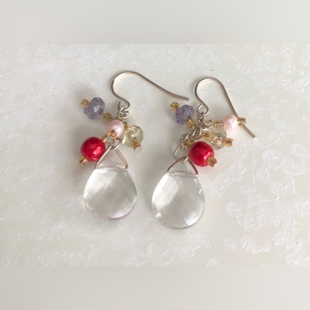 Cluster Bead Necklace and Pierced Earrings - Picture 7 of 8